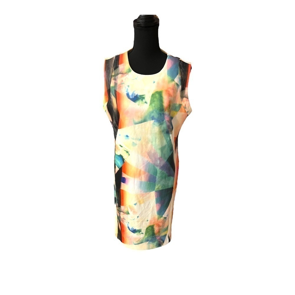 Carmen Marc Valvo Print Sleeveless Dress Medium